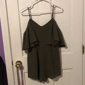Olive Open Shoulder Romper